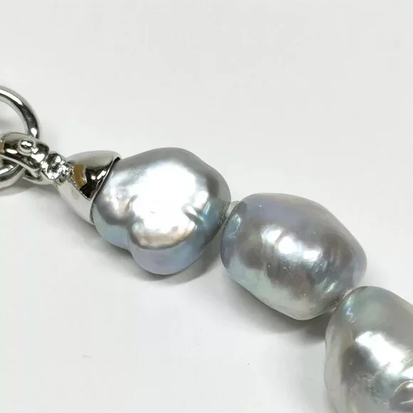 Jewelry Necklace Pearl Silver Grays 438648 - Picture 6 of 9